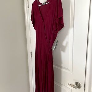 LuLus NWT Burgundy Wrap Dress